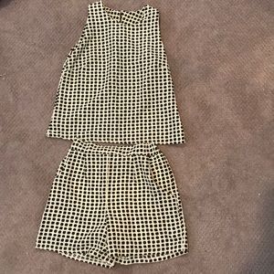 Two piece black & cream outfit